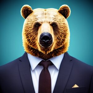 Stable Diffusionで生成した「スーツを着た熊の肖像画」