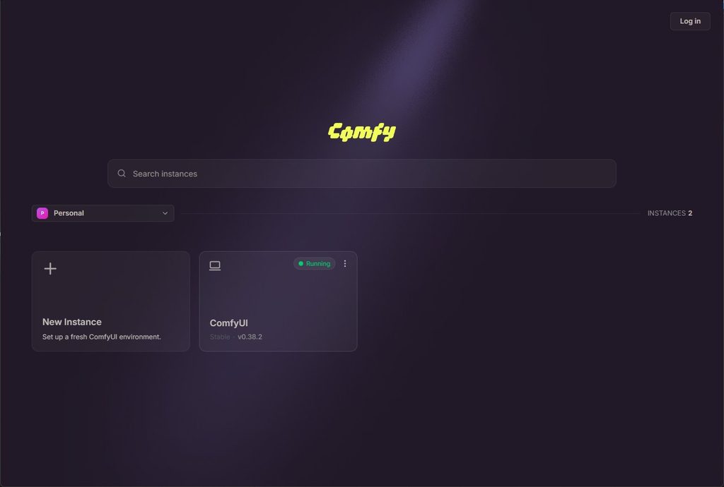 Comfy Desktop 起動後の画面の例