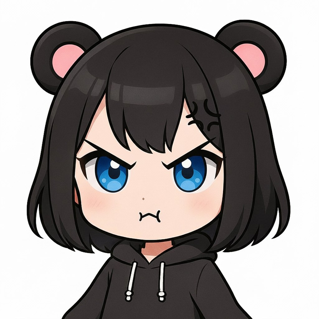 怒ったくろくまちゃん（Geminiで生成）
