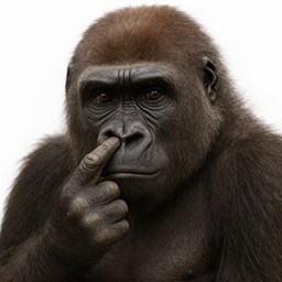 鼻をほじっているゴリラの画像