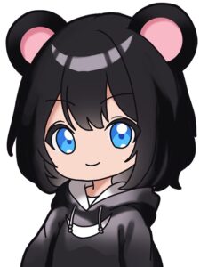 ツキノワグマがモチーフの女の子のキャラクター(くろくま作)