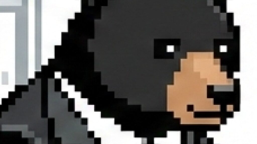 Geminiで生成したドット絵風イラストをニアレストネイバー法で拡大したもの