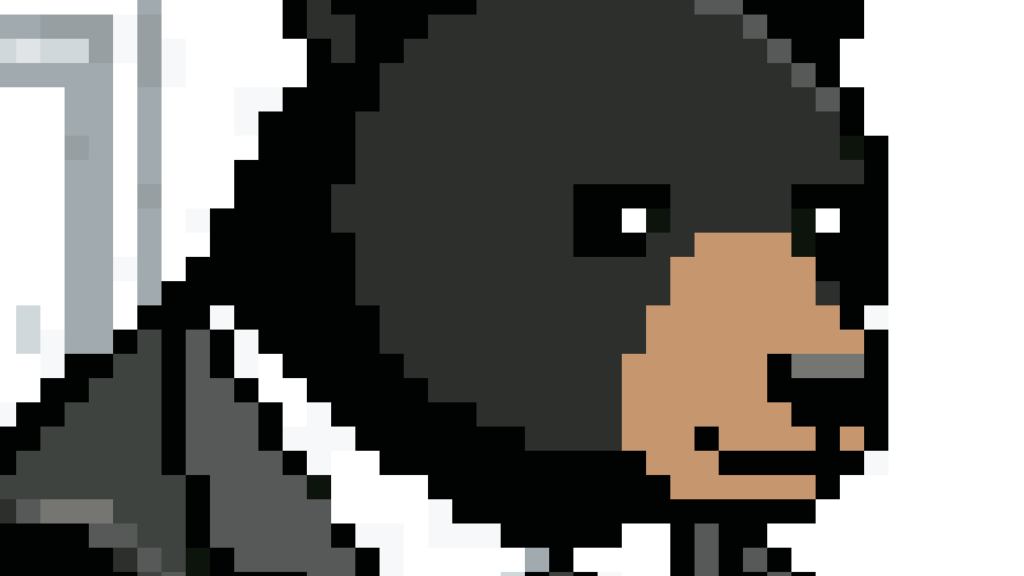 ドット絵風イラストをPixel Snapperで「本物のドット絵」に変換したあとにニアレストネイバー法で拡大したもの