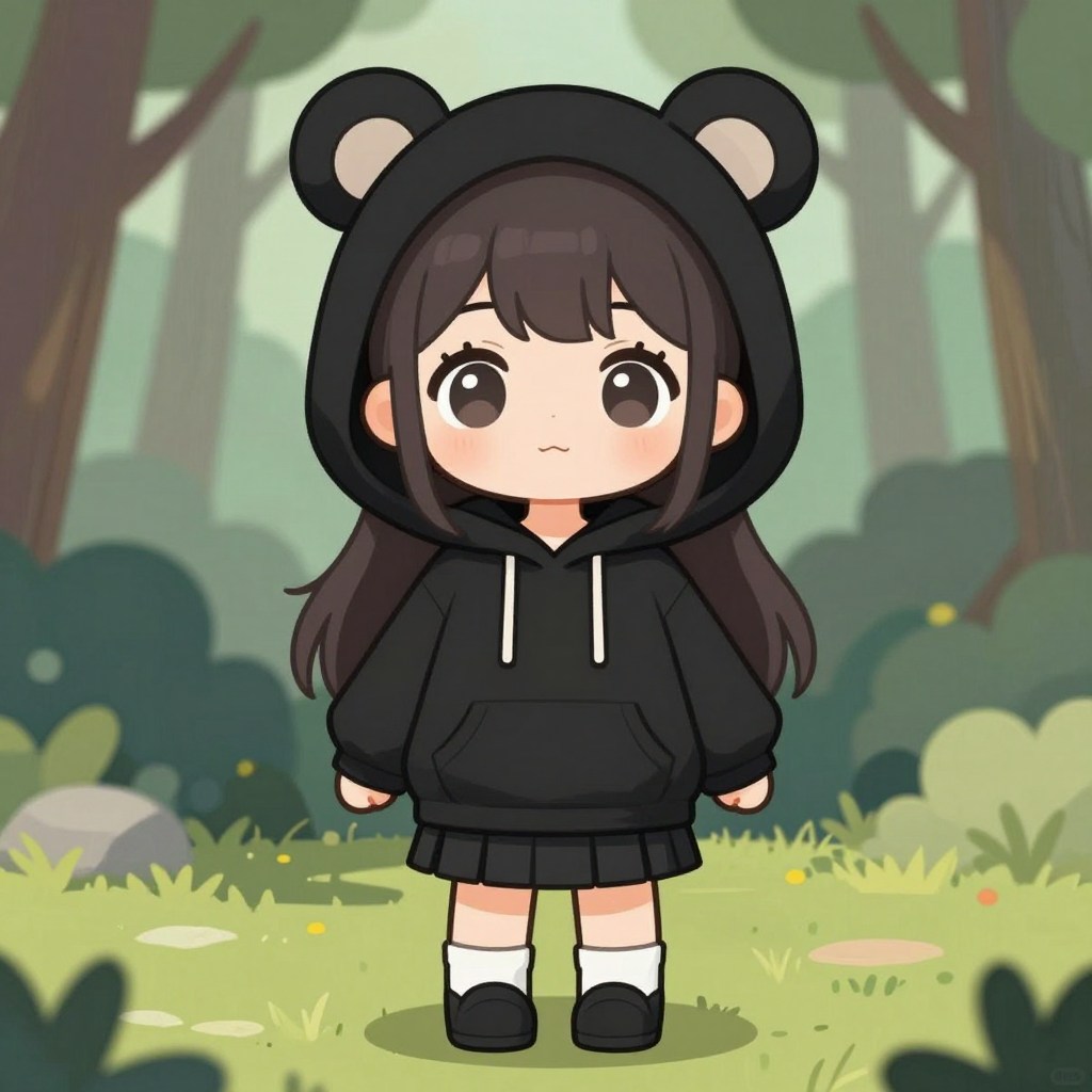 Z-Image-Turboで生成した、かわいいちびキャライラストの例