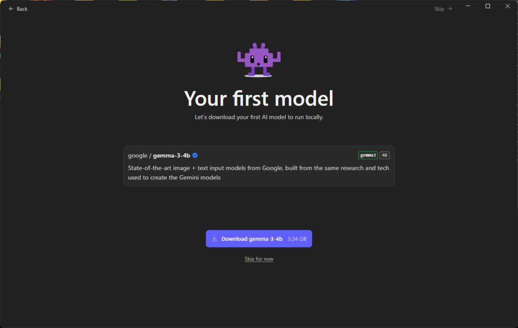 Gemmaのダウンロード画面