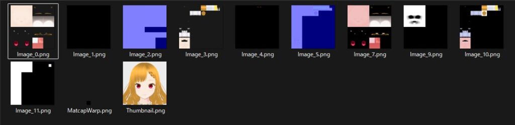 VRoidモデル用に出力されたテクスチャ
