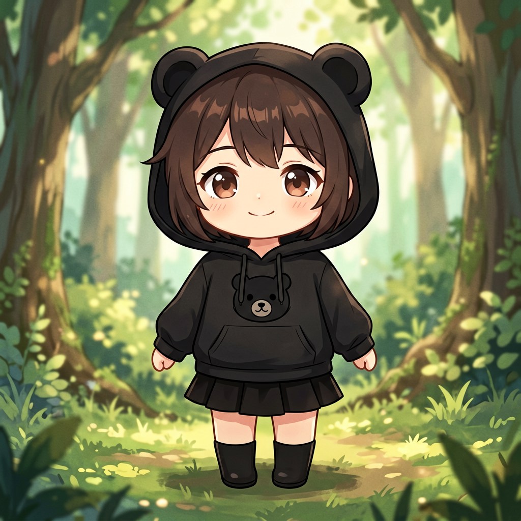 ERNIE-Imageで生成した画像の例（ちびキャラのイラスト）