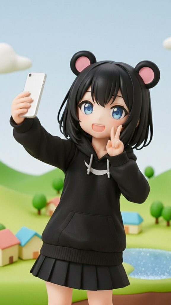 フィギュア風美少女「くろくまちゃん」のかわいい画像