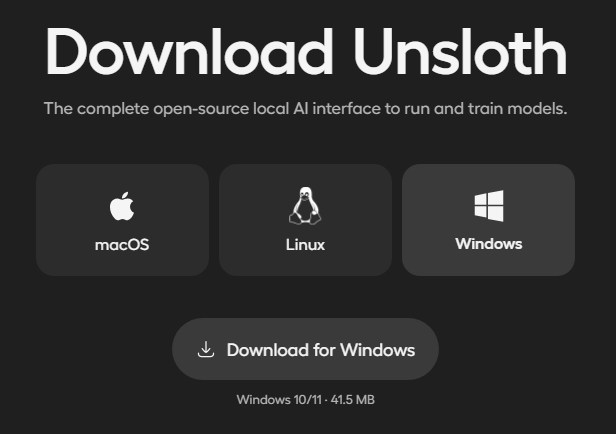 Unsloth Desktop インストーラのダウンロード方法