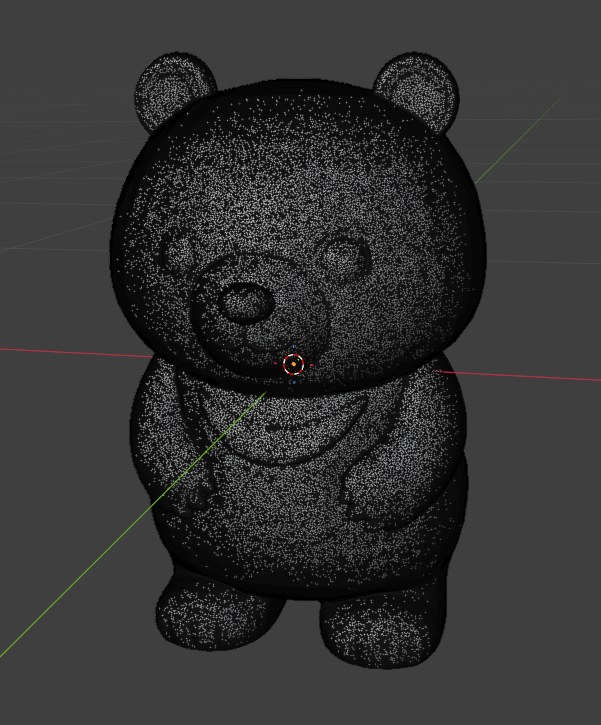 Pixal3Dで生成した3DモデルをBlenderにインポートした場合の例