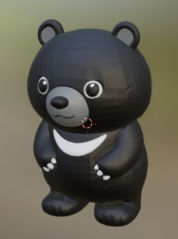 Pixal3Dで生成した3Dモデルの例（ツキノワグマのキャラクター）