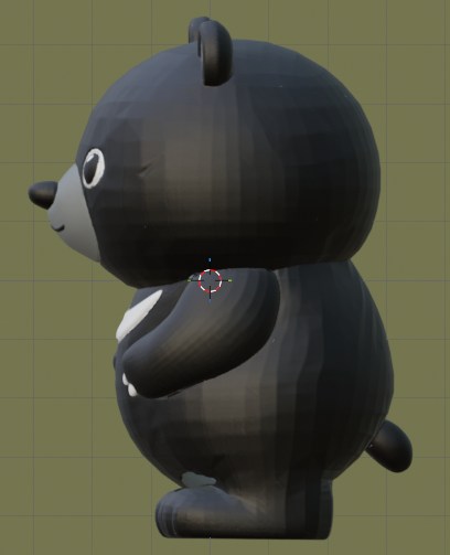 Pixal3Dで生成した3Dモデルの例（ツキノワグマのキャラクター）横