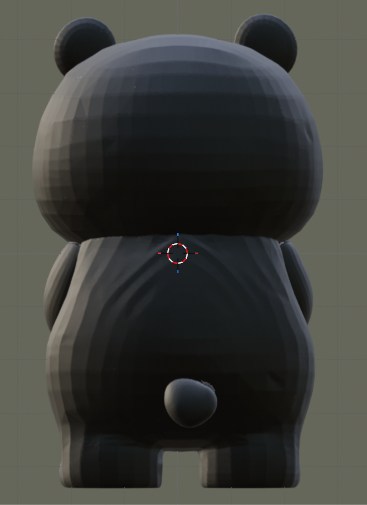 Pixal3Dで生成した3Dモデルの例（ツキノワグマのキャラクター）背面