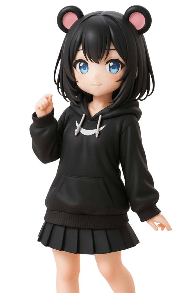 くろくまちゃんの背景を削除した例