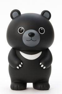 ツキノワグマのキャラクターのフィギュア風画像